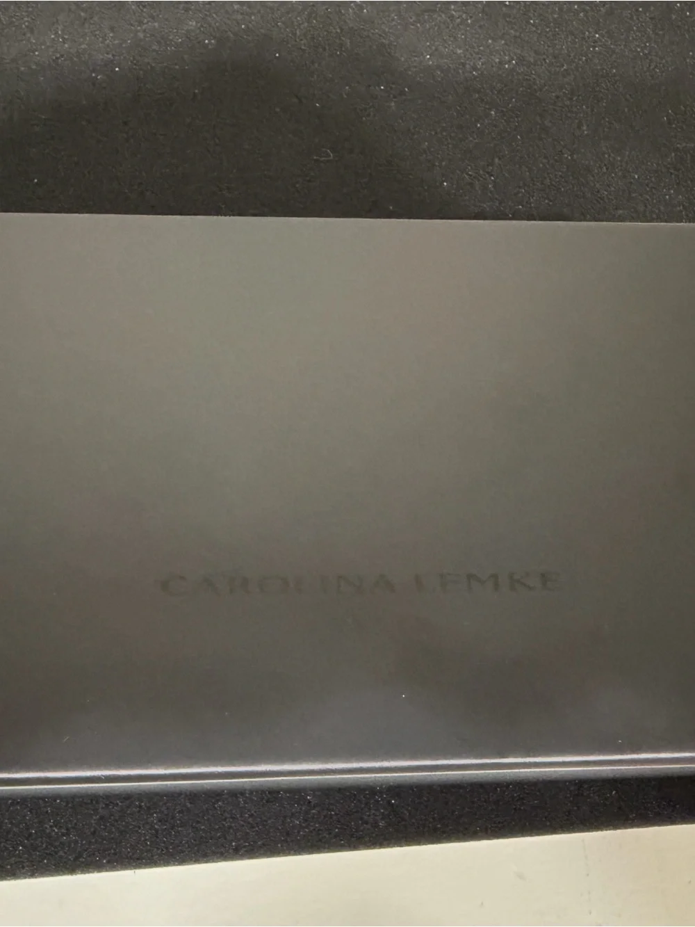 Carolina Lemke Suri Shiny Black Frame Sunglasses with Gold Accent Luxury Case